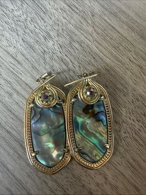 Kendra Scott Iridescent Abalone Gold-Tone Drop Earrings